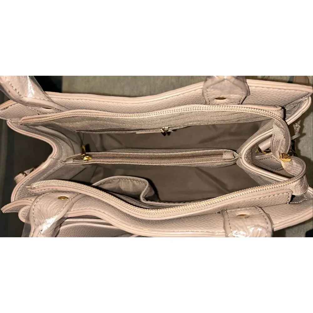 Cossi tan double bow purse